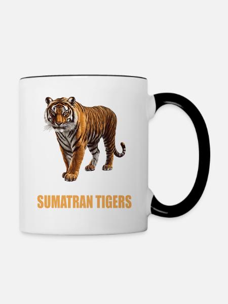Sumatra-Tiger - Tasse zweifarbig - Weiß/Schwarz