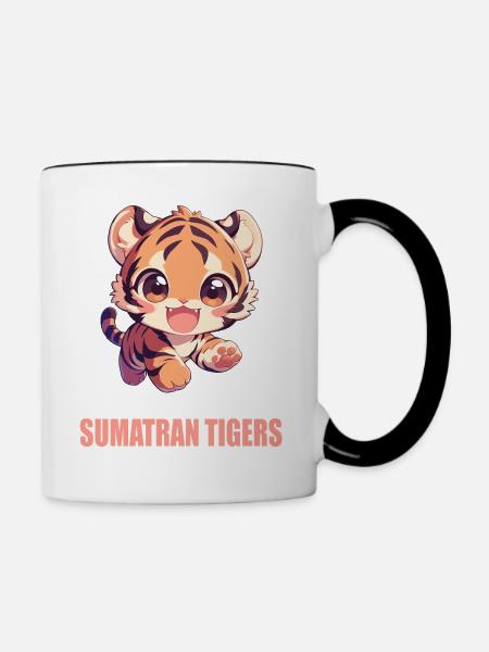 Sumatra-Tiger - Tasse zweifarbig - Weiß/Schwarz