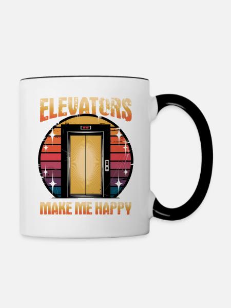 Elevator toddler & kids - Tasse zweifarbig - Weiß/Schwarz