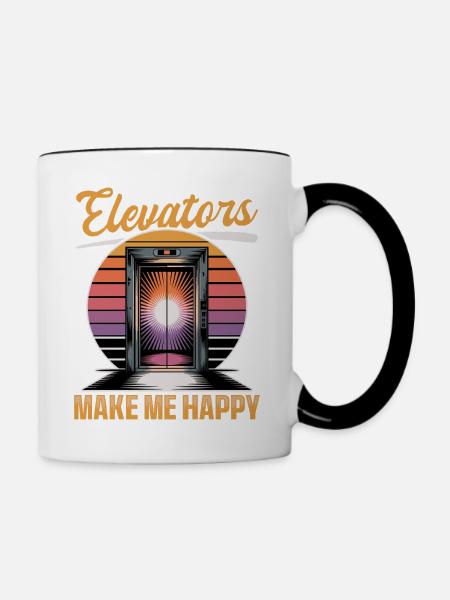 Elevator toddler & kids - Tasse zweifarbig - Weiß/Schwarz