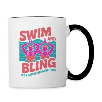 Synchronschwimmen Kunstschwimmen Wassersport - Tasse zweifarbig - Weiß/Schwarz - Rechts