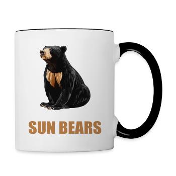 Sun Bear Malaienbär - Tasse zweifarbig - Weiß/Schwarz - Rechts