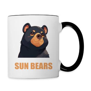 Sun Bear Malaienbär - Tasse zweifarbig - Weiß/Schwarz - Rechts