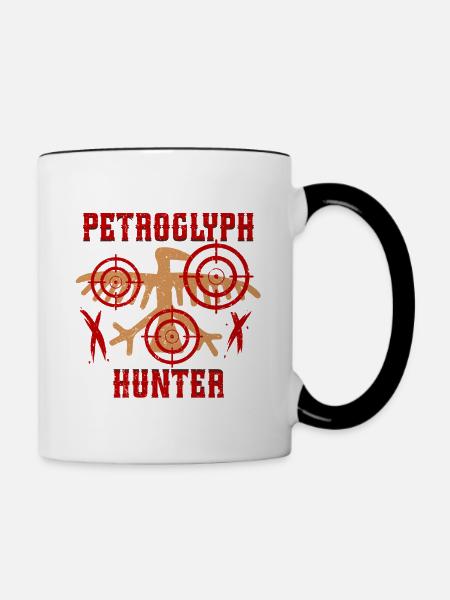 Petroglyph Hunter Petroglyphen Piktogramme - Tasse zweifarbig - Weiß/Schwarz
