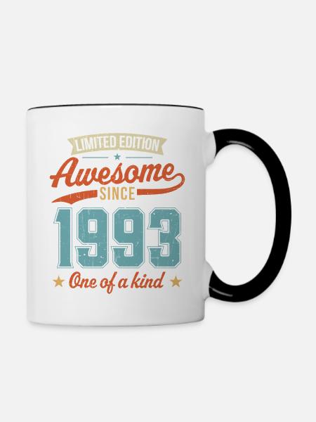 Genial seit 1993 - Tasse zweifarbig - Weiß/Schwarz
