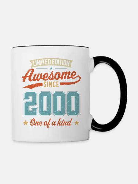 Großartig seit 2000 - Tasse zweifarbig - Weiß/Schwarz