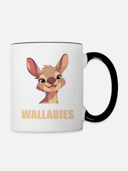 Wallabys Wallaby - Tasse zweifarbig - Weiß/Schwarz