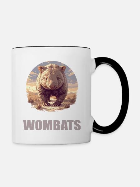 Wombats Wombat - Tasse zweifarbig - Weiß/Schwarz