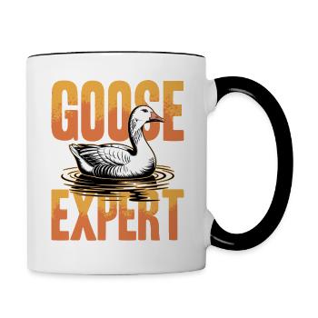 Drôle d’oiseau oie - Mug contrasté - blanc/noir - Droite