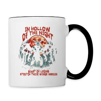 Créatures mythologiques du diable de Jersey - Mug contrasté - blanc/noir - Droite