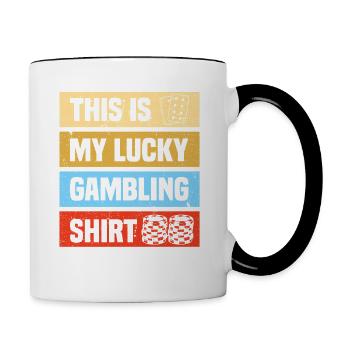 Lucky Gambling Casino Gambling Funny Player - Mug contrasté - blanc/noir - Droite