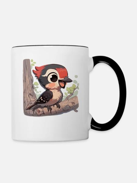 Spechte Specht - Tasse zweifarbig - Weiß/Schwarz