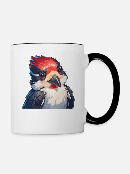 Spechte Specht - Tasse zweifarbig - Weiß/Schwarz
