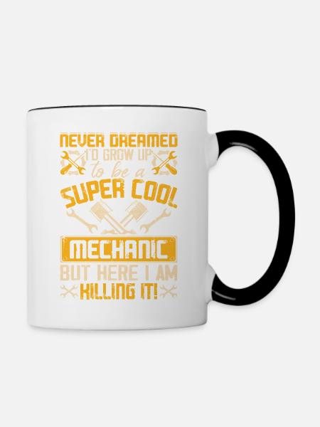 Mechaniker Mechatroniker Schrauber Geschenk - Tasse zweifarbig - Weiß/Schwarz