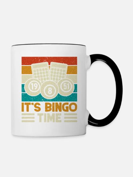 Bingo Game It´s Time Bingo - Tasse zweifarbig - Weiß/Schwarz