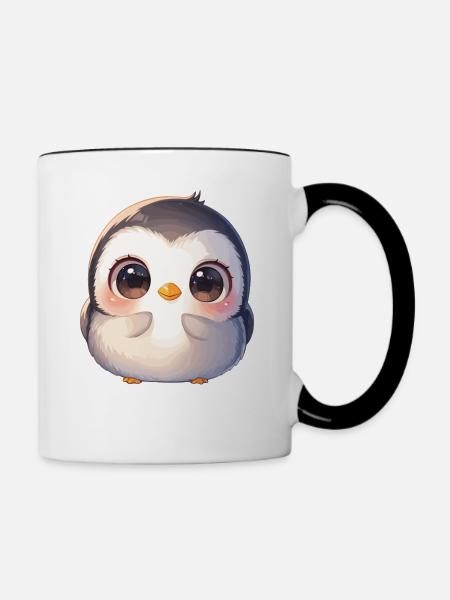 Pinguine Pinguin - Tasse zweifarbig - Weiß/Schwarz
