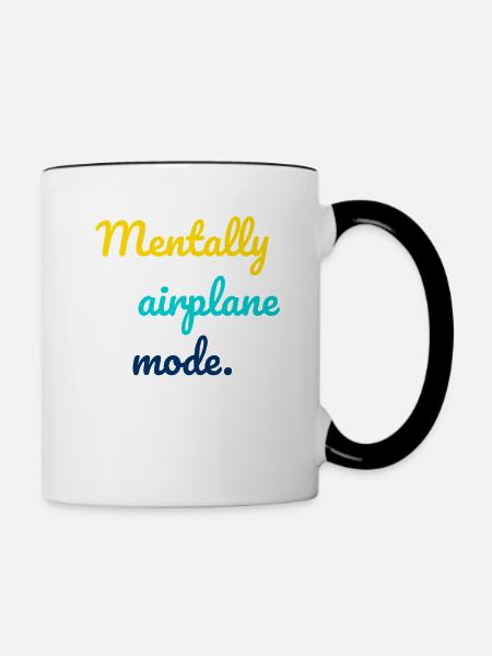 Mentaler Flugmodus - Tasse zweifarbig - Weiß/Schwarz