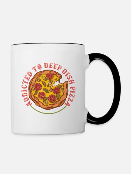 Deep Dish Pizza Chicargo - Tasse zweifarbig - Weiß/Schwarz