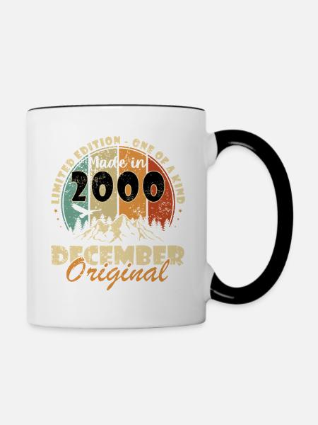 Dezember 2000 Jubiläum 2000 Dezember - Tasse zweifarbig - Weiß/Schwarz