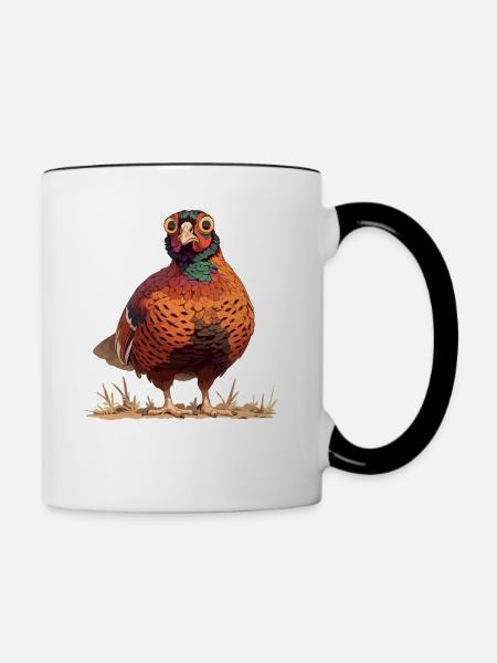 Fasane Fasan - Tasse zweifarbig - Weiß/Schwarz
