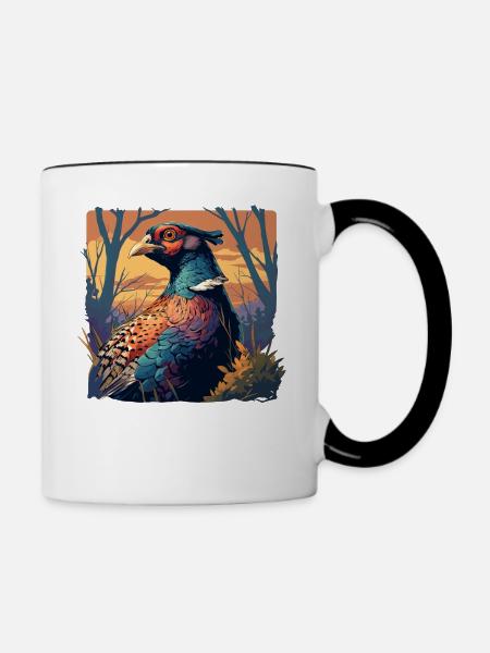Fasane Fasan - Tasse zweifarbig - Weiß/Schwarz