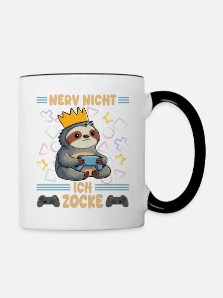 nerv nicht ich zocke - Tasse zweifarbig - Weiß/Schwarz