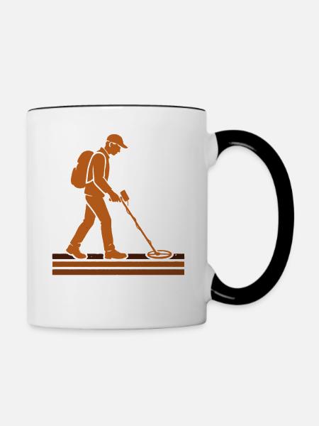 Schatzsucher-Metallsucher-Abenteuer - Tasse zweifarbig - Weiß/Schwarz