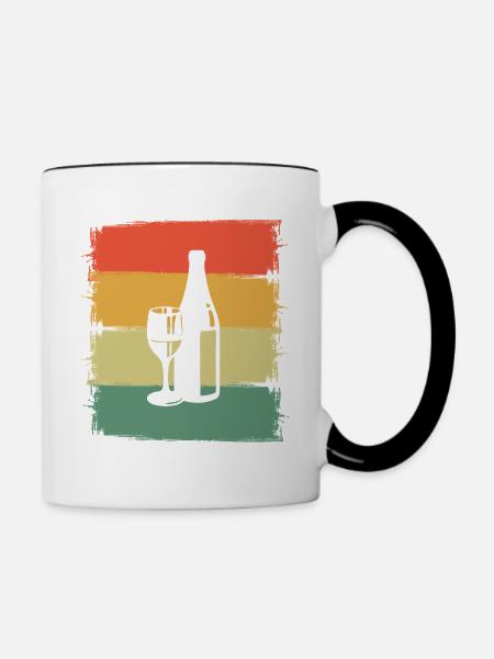 Wein - Tasse zweifarbig - Weiß/Schwarz