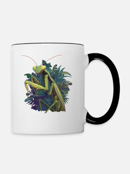 Gottesanbeterinnen Gottesanbeterin - Tasse zweifarbig - Weiß/Schwarz