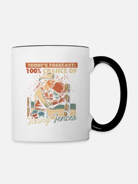 Ehefrau eines Bauern Mutter Fixing Fences - Tasse zweifarbig - Weiß/Schwarz