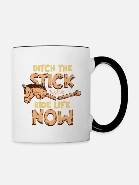 Anti Hobby Horsing - Tasse zweifarbig - Weiß/Schwarz