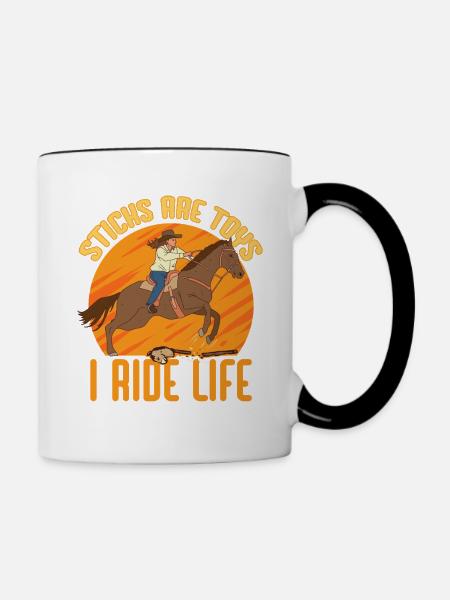 Anti Hobby Horsing - Tasse zweifarbig - Weiß/Schwarz