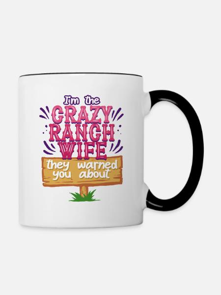 Ehefrau eines Bauern Mutter - Tasse zweifarbig - Weiß/Schwarz