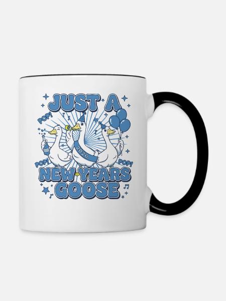 Nur eine Neujahrsgans 2026 Feier - Tasse zweifarbig - Weiß/Schwarz
