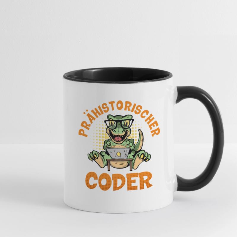 Programmation PRÉHISTORIQUE : Divertissement du CODER Mug contrasté