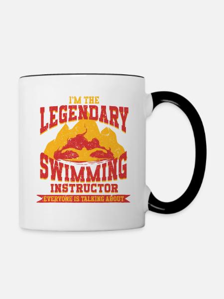 Schwimmlehrer Legendary Swimming Instructor - Tasse zweifarbig - Weiß/Schwarz