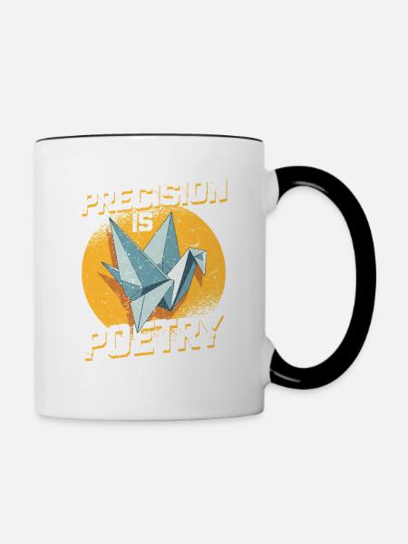 Origami Precision Is Poetry - Tasse zweifarbig - Weiß/Schwarz