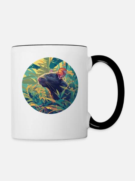 Ratten Ratte - Tasse zweifarbig - Weiß/Schwarz