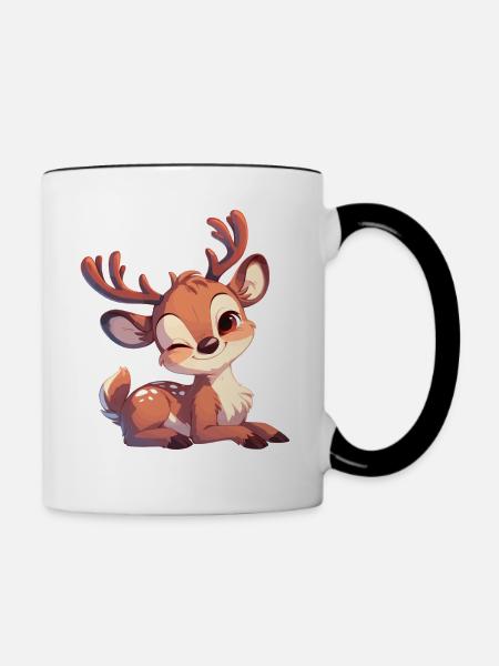 Rentiere Rentier - Tasse zweifarbig - Weiß/Schwarz