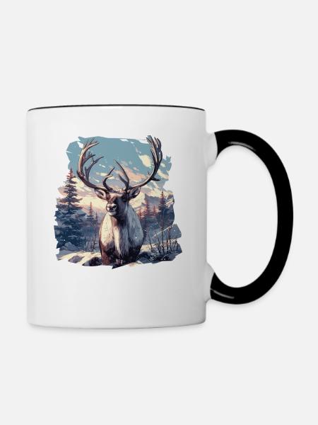 Rentiere Rentier - Tasse zweifarbig - Weiß/Schwarz