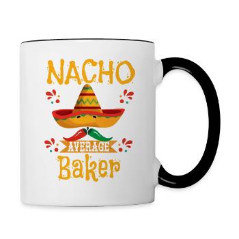 Nacho Durchschnittlicher Bäcker - Tasse zweifarbig - Weiß/Schwarz - Rechts