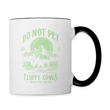 Les bisons vintage ne caressent pas les vaches duveteuses Bizons drôles - Mug contrasté - blanc/noir - Droite
