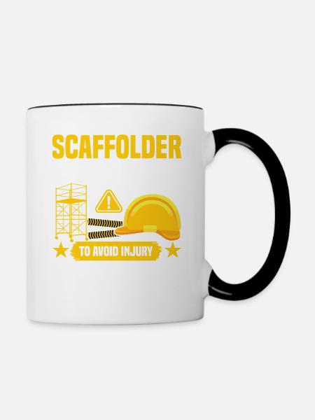 Gerüstplanken Bauarbeiter-Gerüst - Tasse zweifarbig - Weiß/Schwarz