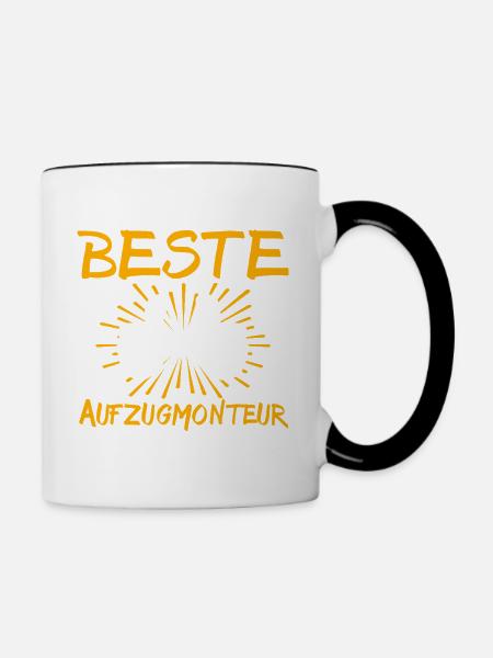 Aufzugmonteur Geschenkidee - Tasse zweifarbig - Weiß/Schwarz