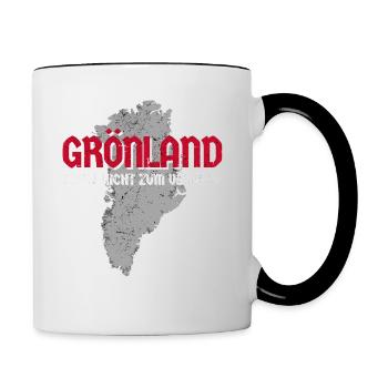 Groenland Non à vendre - Mug contrasté - blanc/noir - Droite