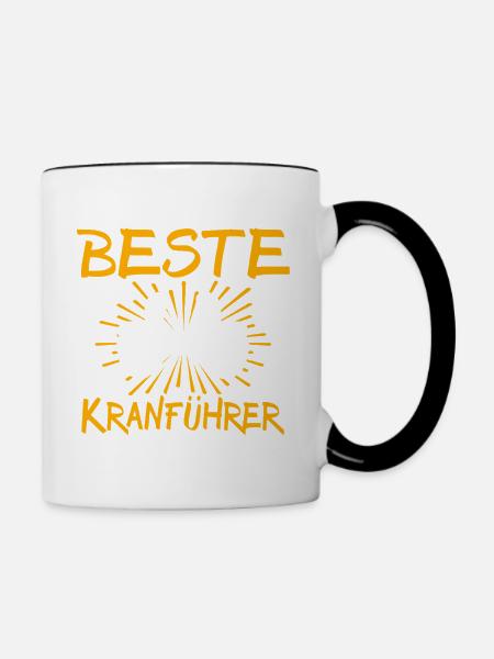 Kranführer Geschenkidee - Tasse zweifarbig - Weiß/Schwarz