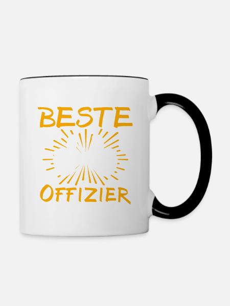 Offizier Geschenkidee - Tasse zweifarbig - Weiß/Schwarz
