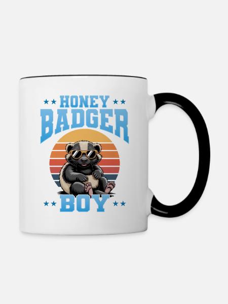 Funny Honey Badger - Tasse zweifarbig - Weiß/Schwarz