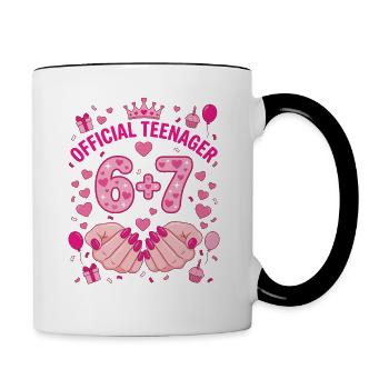 Official Teenager 13th 6+7 Hearts - Contrasting Mug - white/black - Right