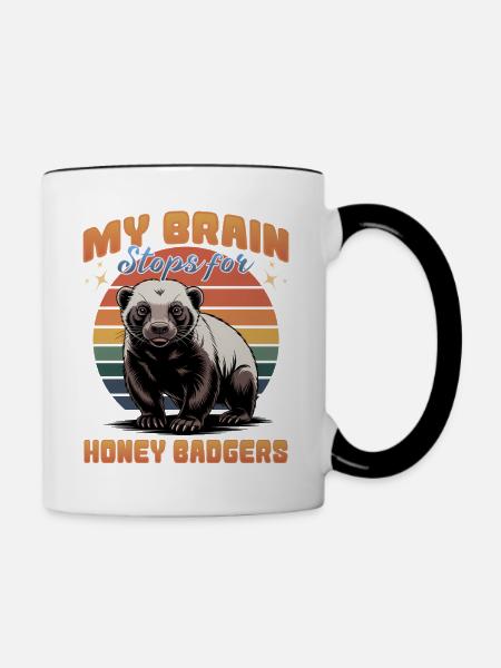 Funny Honey Badger - Tasse zweifarbig - Weiß/Schwarz
